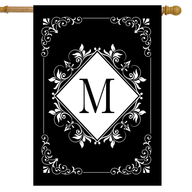 Black And White Monogram M House Flag