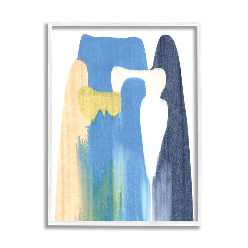 Abstrait coloré glissement de terrain bleu beige, Estampe numérique Farmhouse, H 14 po x l 11 po