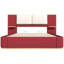 Lit plateforme tapissier avec panneau, structure stable, sans sommier, assemblage facile, coins arrondis doux et tablettes intégrées-1328109072-1328109075