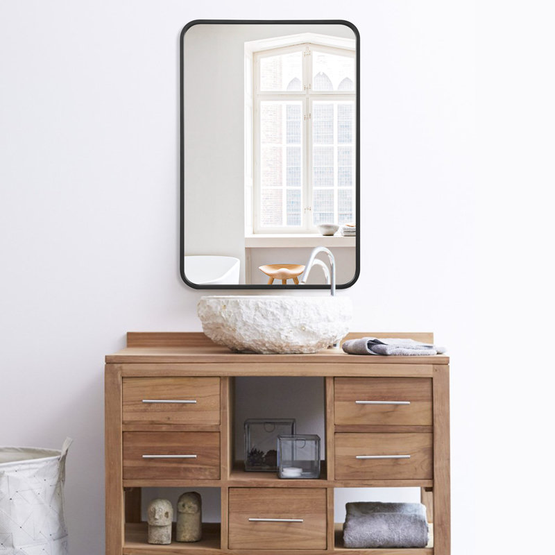 Miroir mural Newnam, Noir, 40 po x 30 po