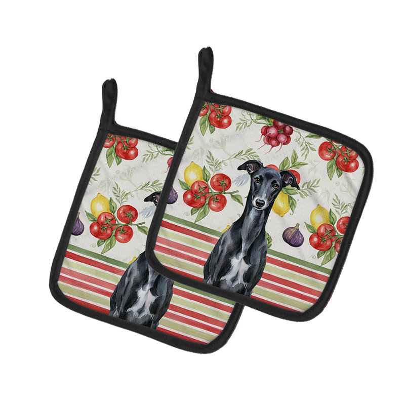 Paire de poignées noires Whippet Légumes, Noir