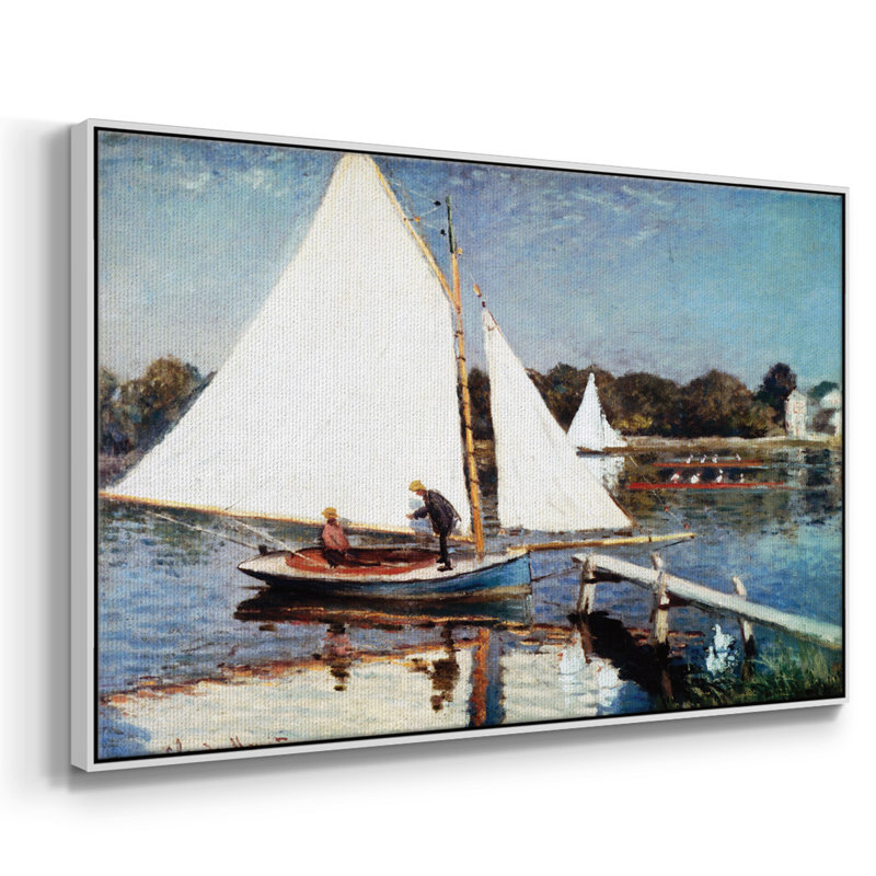 Monet sur toile, H 41 po x l 27 po x P 2 po, Blanc