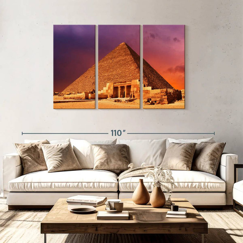 Lilie Ancient Egyptian Pyramid, 48" H x 74" W