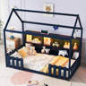 Latitude Run® Natural Pine Twin House Frame Bed With Storage Shelf ...
