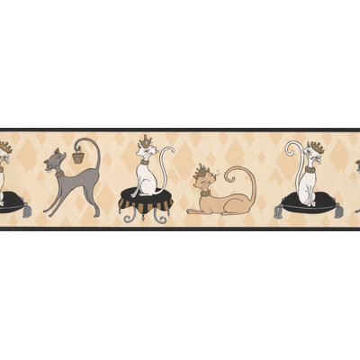 Chats royaux avec bordure murale couronne