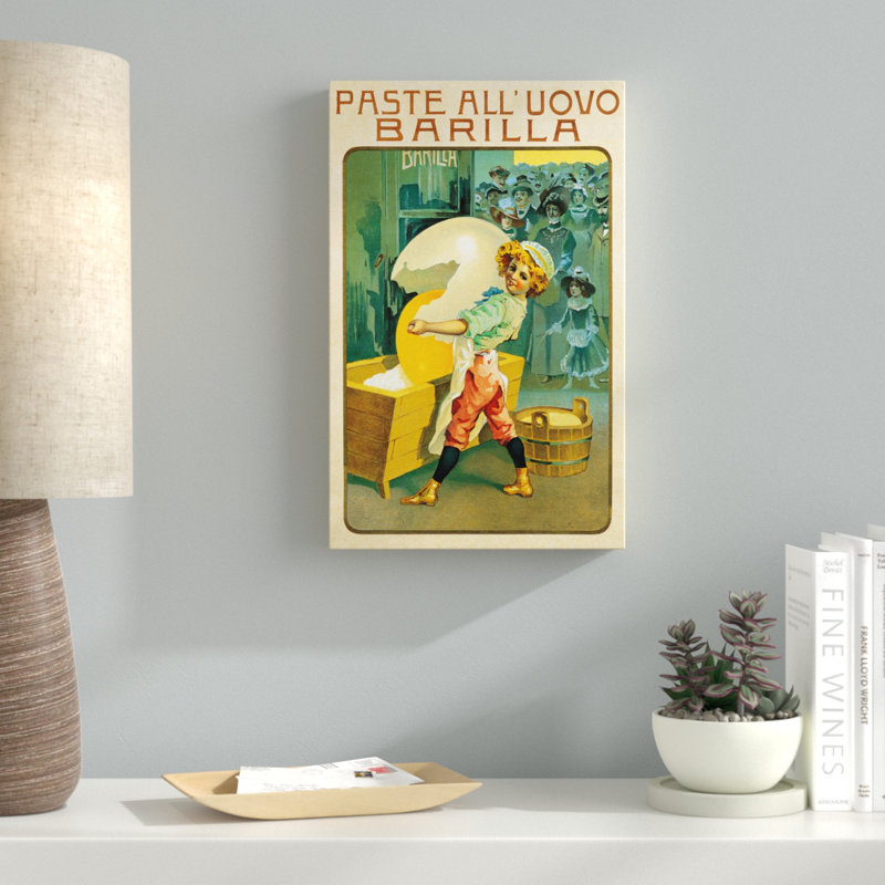 «Barilla Pasta Egg» par Vintage Apple Collection, reproduction d'art graphique sur toile, H 19 po x l 12 po x P 2 po