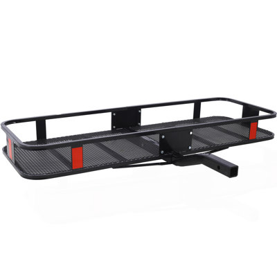 Hitch Mount Cargo Carrier Basket 60" X 21" X 6"+Waterproof Cargo Bag 13 Cubic Feet(56" 20" 20"),Hauling Weight Capacity of 500 Lbs and A Folding Arm.with Hitch Stabilizer,Net and Straps