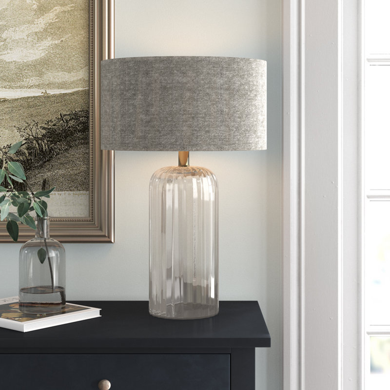 Apsar Glass Table Lamp, 22" H x 14.5" W x 14.5" D