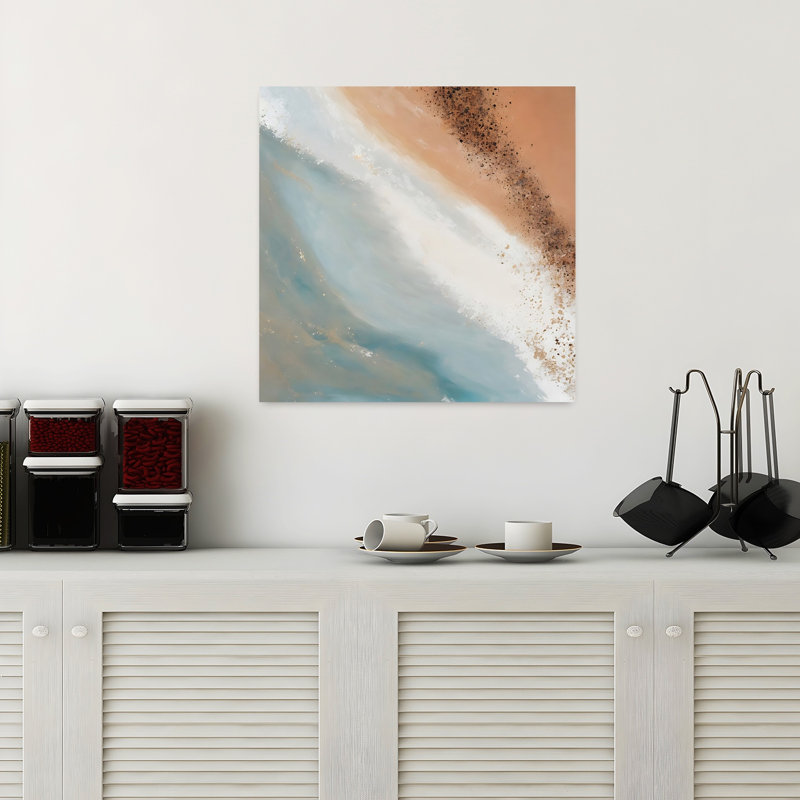 Art contemporain, art contemporain de plage abstrait, H 18 po x l 18 po