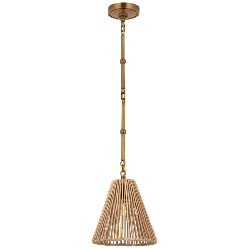 Goodman Pendant by Thomas O'Brien, 10.5" H x 9.5" W x 9.5" D, Hand Rubbed Antique Brass