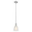 Arcadia - Bentham - Mini-luminaire suspendu 1 tige 6 po - Finition nickel brossé satiné - Abat-jour blanc