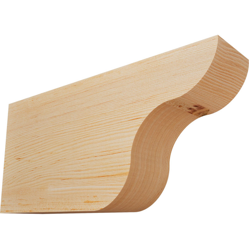 Queue de chevron lisse Carmel, Douglas, 8"H x 3 1/2"W x 16"L