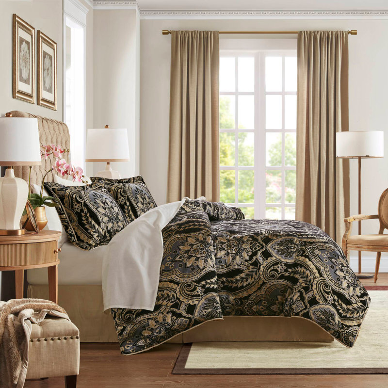 Ensemble d'édredon de style contemporain, Édredon très grand et 3 pièces supplémentaires