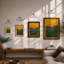 Golden Landscape Modern - Framed Print-1023217626-1023217622