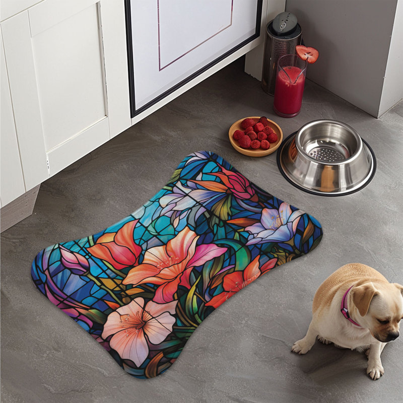 Tapis mosaïque en forme d'os 1 pièce, Moyen (18 po)