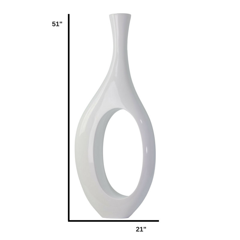 Hailley Handmade Floor Vase, White