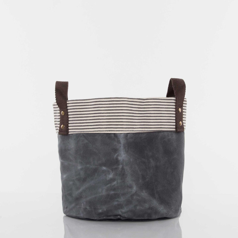 Bac de rangement en tissu ciré, Ardoise, Petit