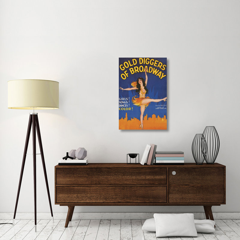 « film affiches or investigateurs de broadway », affiche rétro sur toile, H 36 po x l 24 po x P 1,5 po