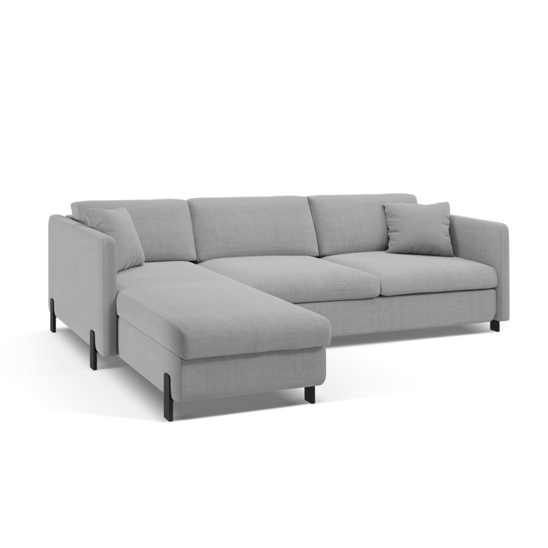 Bejna 3 Seater Sofa Bed, Light Grey, Left Hand Facing, 80cm H x 260cm W x 170cm D