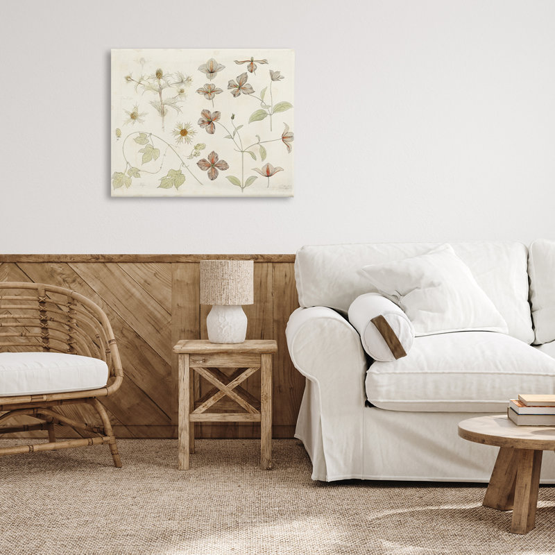 Nature, étude botanique sur toile, conception par Julie de Graag, H 16 po x l 20 po