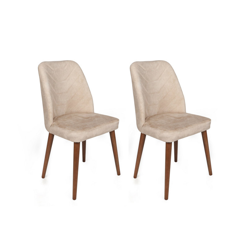 Ensemble de chaises (2 pièces), Noyer, Beige