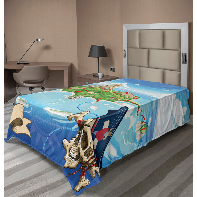 Multicolore Ambesonne, Drap plat pour lit simple