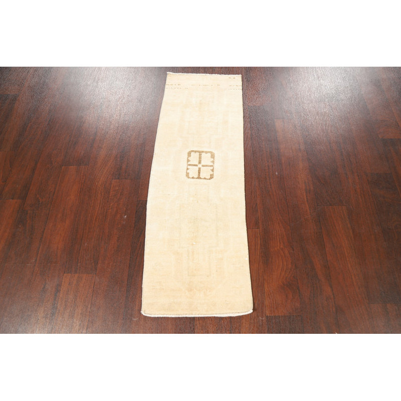 Geometric Anatolian Oriental Runner Rug 1x4