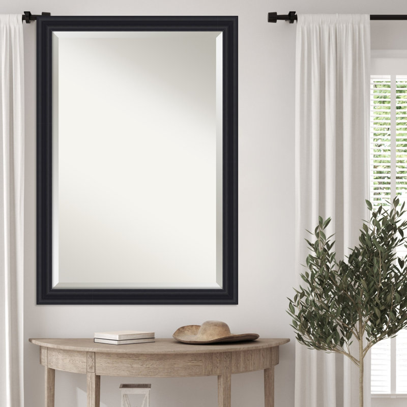 Dalat Beveled Framed Wall Mirror, 27.75" x 39.75", Black