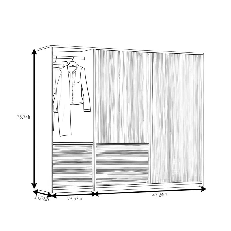 Garde-robe moderne, simple et tendance, H 79 po x l 71 po x P 24 po