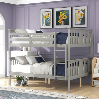 Lit double superposé au-dessus d'un lit double avec échelle pour meubles de chambre à coucher, chambre d'amis