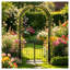 Treillis de jardin en métal noir avec barrière et conception à volutes pour les mariages et les entrées extérieures