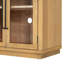 Buffet arqué à 4 portes avec façade en verre, hauteurs de tablettes réglables, poignées en métal naturel, design rétro et poignées en métal, trous de câbles, serrure silencieuse pour rangement de meubles de cuisine avec portes en verre,