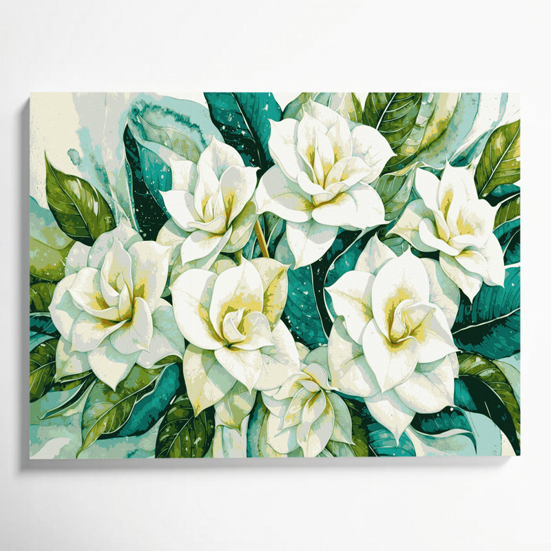 Hawaiian Tiare Brown Canvas Wall Art, 11" H x 14" W