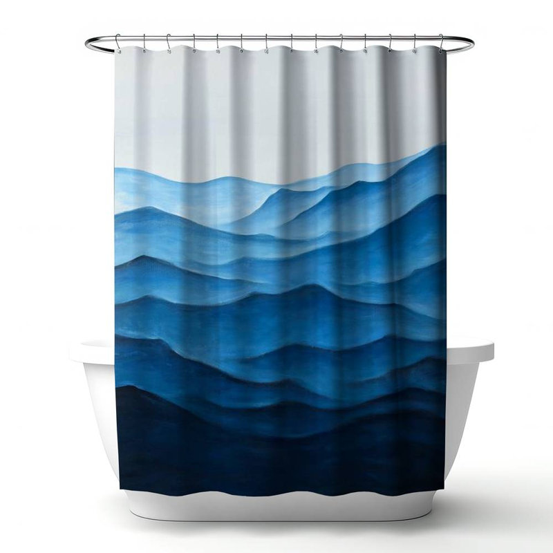 Abstract – Polyester Shower Curtain, Dye Sublimation Print, 71" W × 74" L