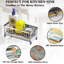 Porte-éponge pour évier de cuisine, support d'évier avec plateau de drain, organisateur d'évier de cuisine en acier inoxydable 304 antirouille, distributeur de savon et accessoires de rangement-107823627