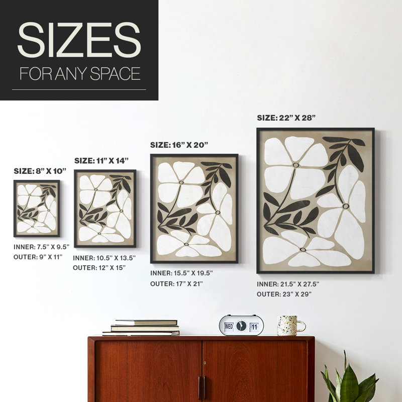 Melty Blooms I Framed Print - Solid Wood, Black, 15" H x 12" W