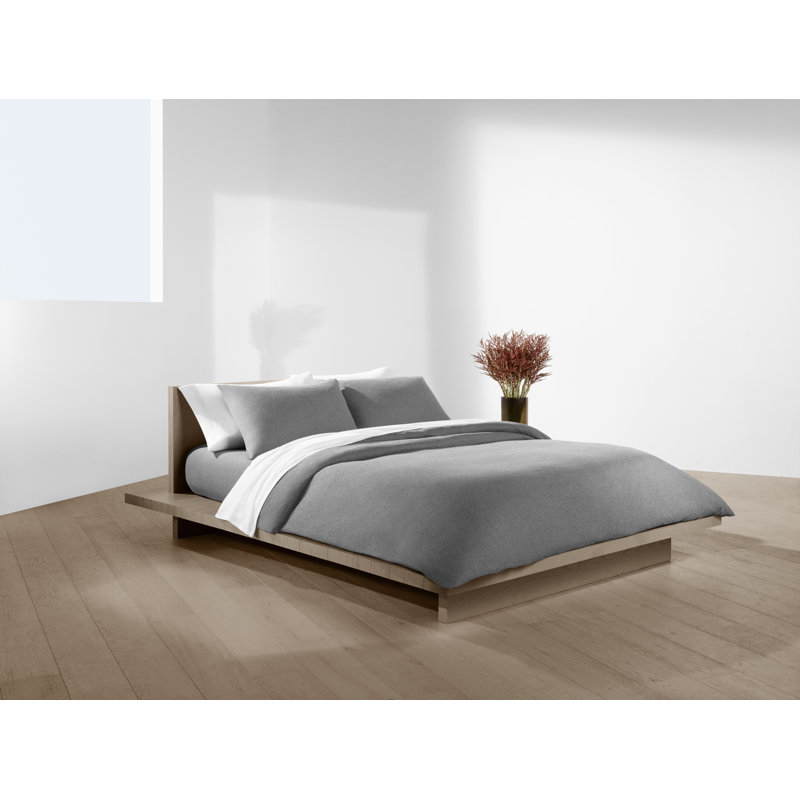 Harrison Cotton Blend Jersey Knit Fitted Sheet, Super King (6'), Heather grey