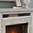 Faux Stone Electric Fire Place Mantel White-1052598458