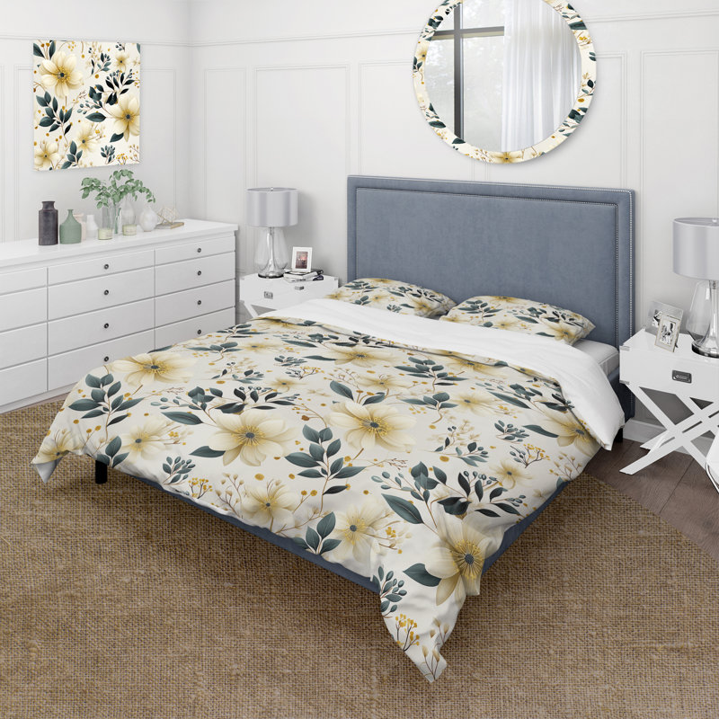 Ensemble de housse de couette Floral Vine Delight Serenity, Housse de couette pour très grand lit et 2 très