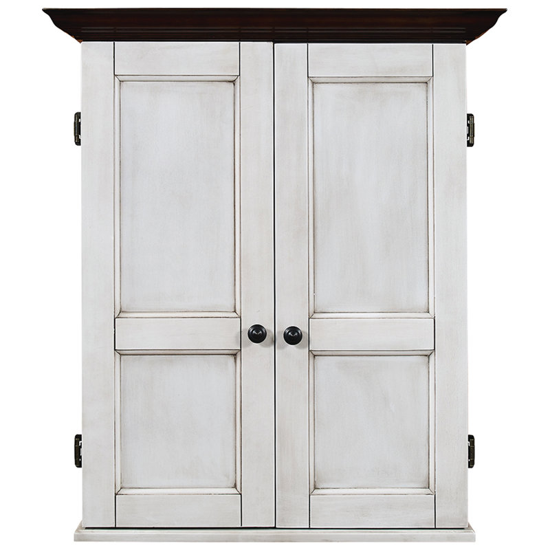Armoire à fléchettes carrée, Blanc antique