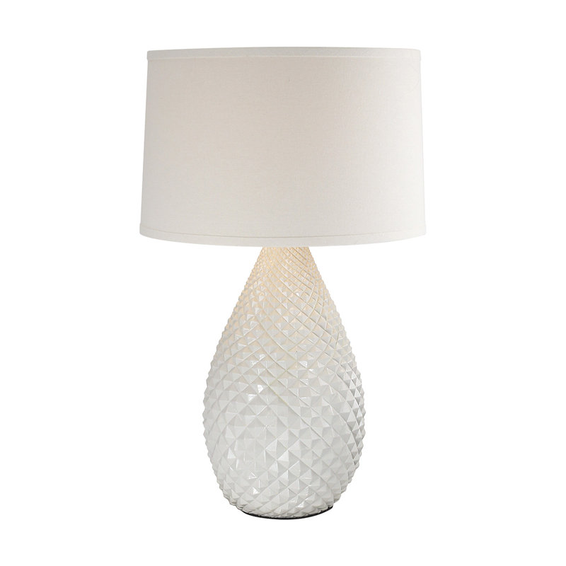 Lampe de table Trendon albâtre, Blanc