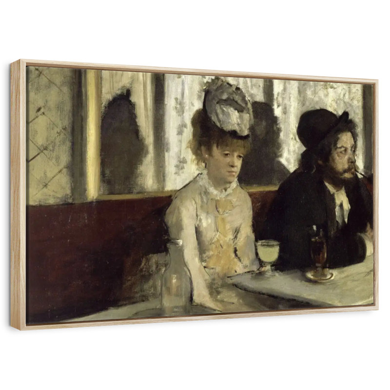 L'Absinthe, Cadre flottant en bois naturel, 19 po x 13 po