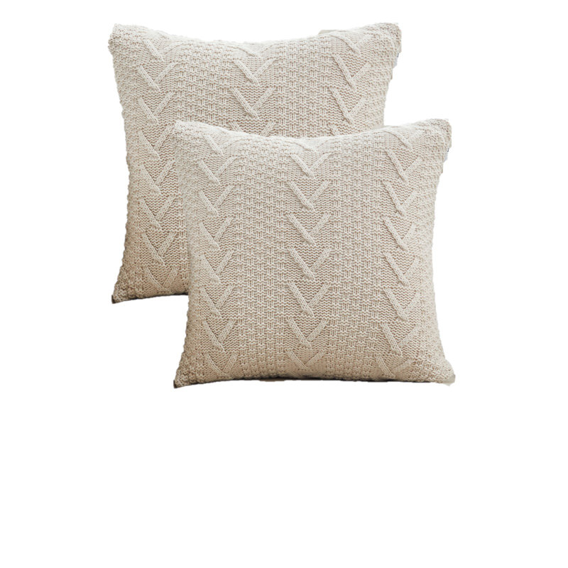 Arrowhead Chevron Reversible Pillow Cover, Cream