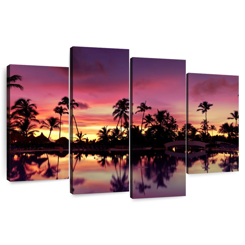 Gillard, coucher de soleil dominicain, Gillard, H 54 po x l 84 po
