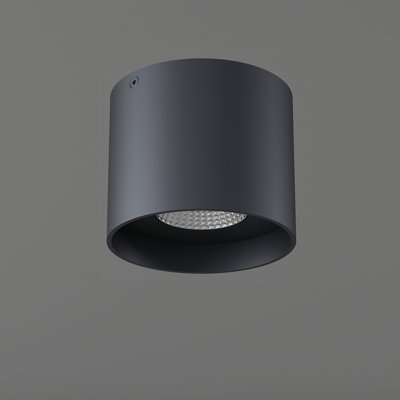 Plafonnier encastré cylindrique à DEL à intensité variable pour salon, couloir, cuisine, salle à manger, vestibule, 3000 K, 14,5 W, noir