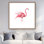 Rose flamant rose, reproduction d'aquarelle encadrée