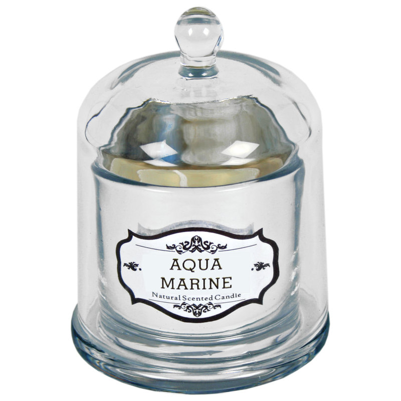 Aqua Marine Scented Jar Candle with Glass Holder, 11.5" H x 8.5" W x 8.5" D