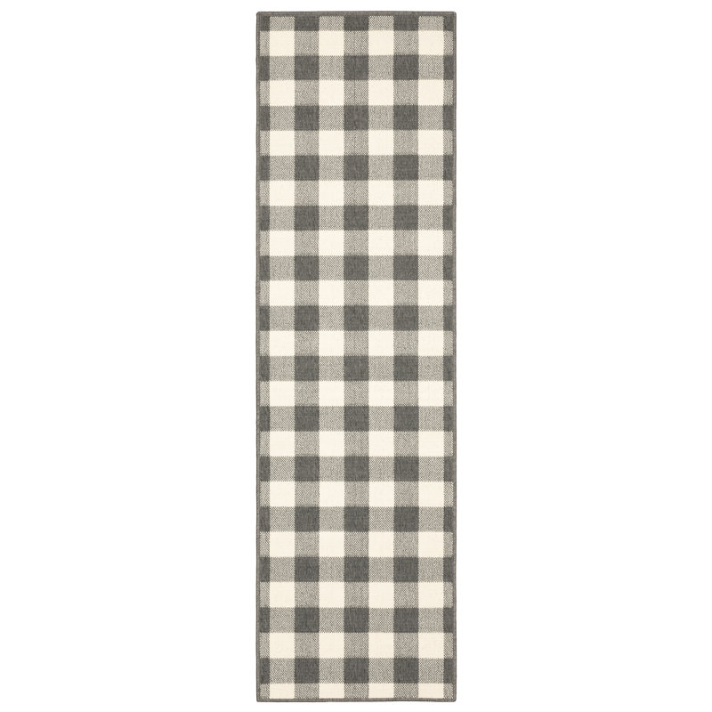 Lyle Plaid Indoor / Outdoor Rug, Runner 2'3" x 7'6"