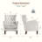 Button-Tufted Horn-Back Armchair, Accent Chair with Padded Cushion, Side Pocket and Solid Wood Legs (Set of 2)-197828879