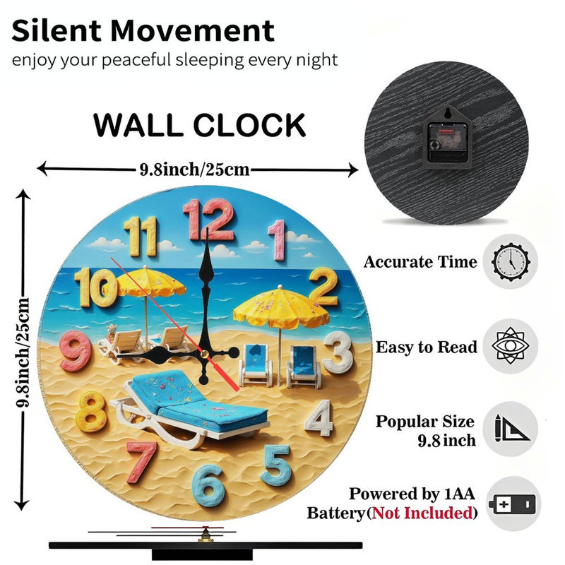 Horloge murale plage